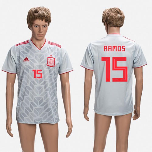 Spain #15 Ramos Grey Training Soccer Country Jersey - Click Image to Close